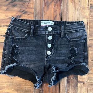 Abercrombie kids high-rise shortie short jean shorts gently used